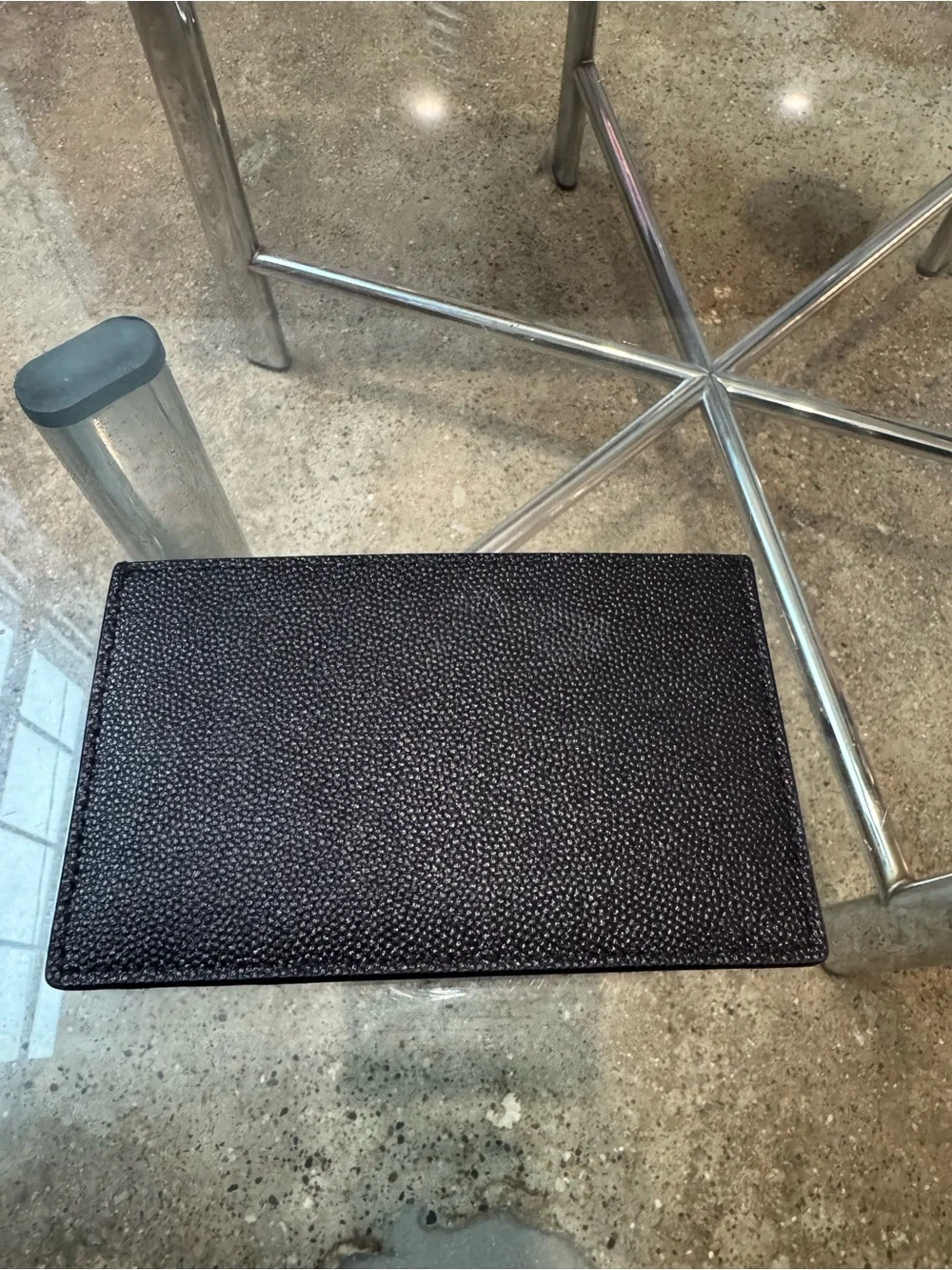 Saint Laurent Black Textured Leather Slim Card Case
